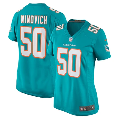 Women's Nike Chase Winovich  Aqua Miami Dolphins Team Game Jersey