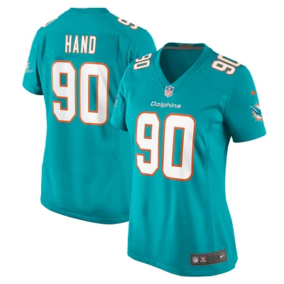 Maillot de match Nike Da'Shawn Hand Aqua pour femme des Miami Dolphins