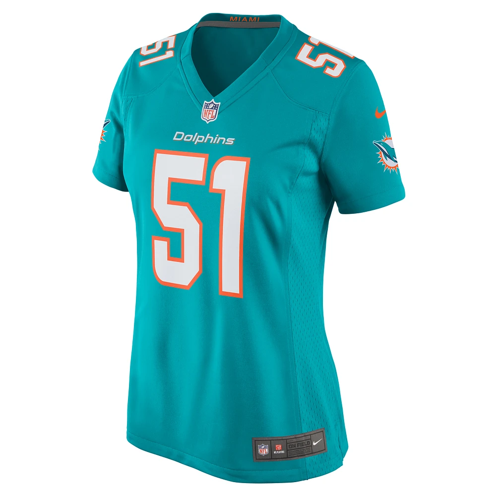 Women's Nike David Long Jr. Aqua Miami Dolphins Game Jersey