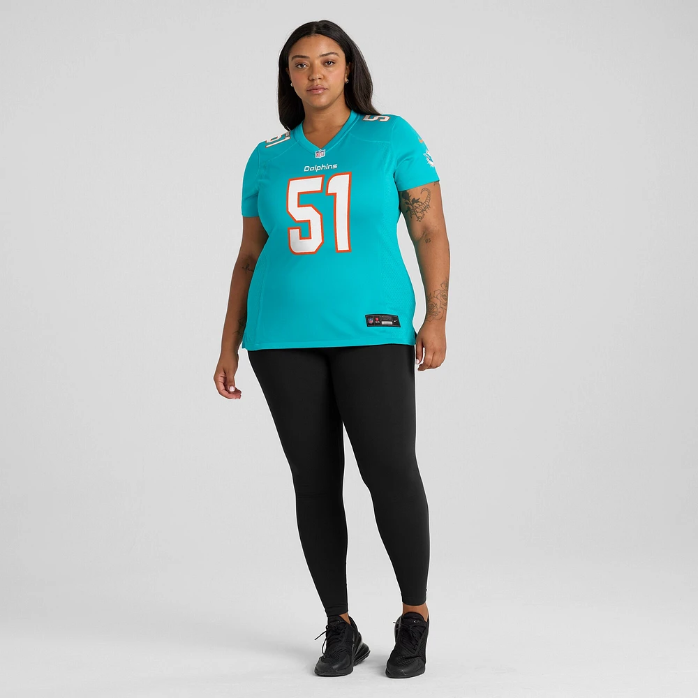 Women's Nike David Long Jr. Aqua Miami Dolphins Game Jersey