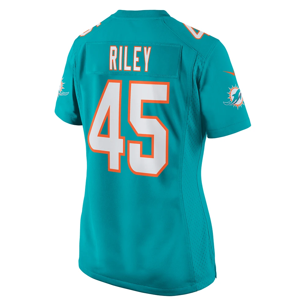 Maillot de match Nike Duke Riley Aqua Miami Dolphins pour femme