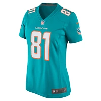 Maillot de match Nike Durham Smythe Aqua Miami Dolphins pour femme