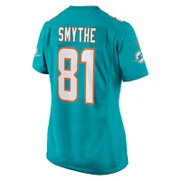Maillot de match Nike Durham Smythe Aqua Miami Dolphins pour femme