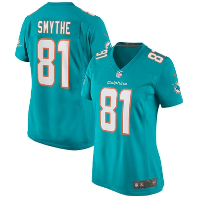 Maillot de match Nike Durham Smythe Aqua Miami Dolphins pour femme
