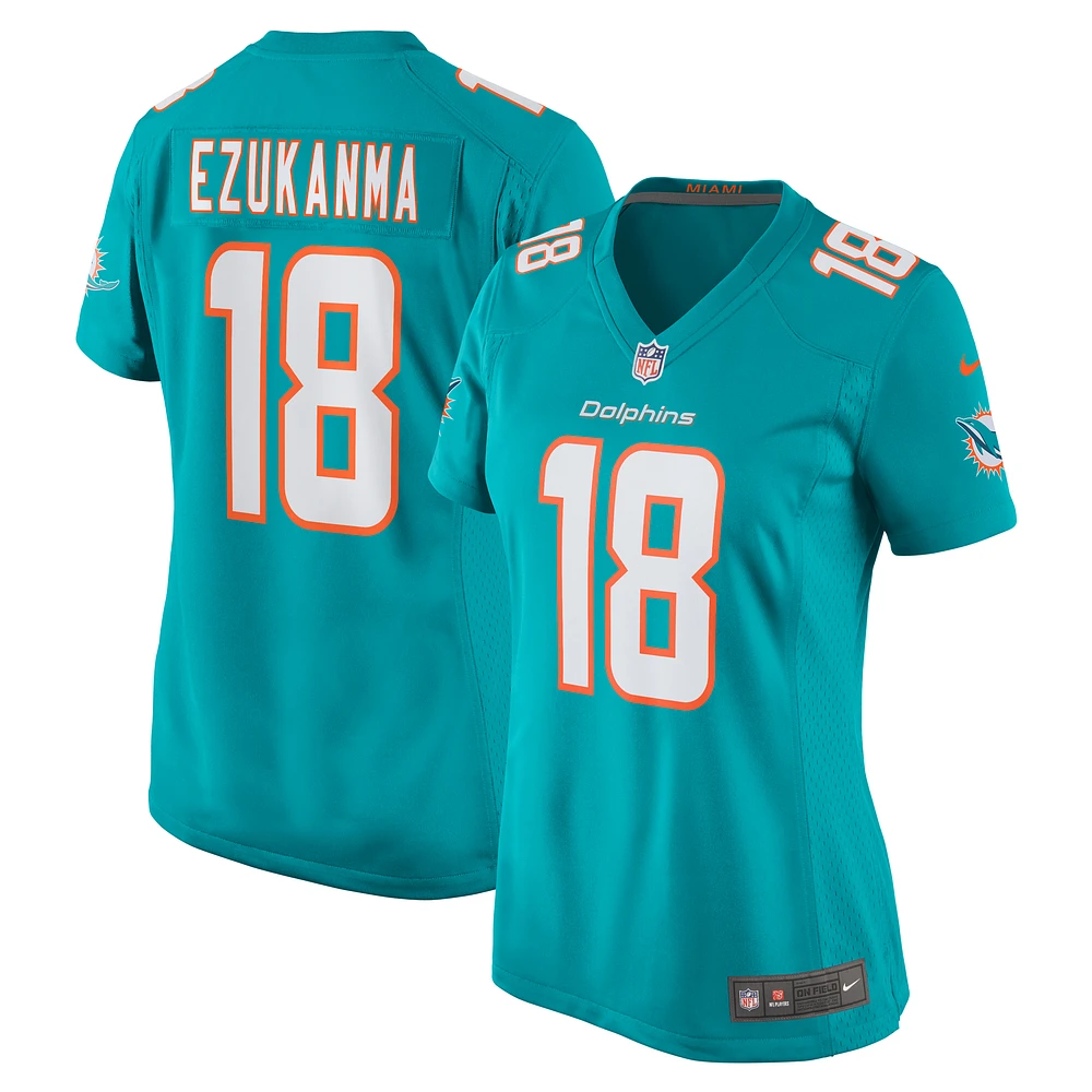 Maillot de joueur match Nike Erik Ezukanma Aqua Miami Dolphins pour femme