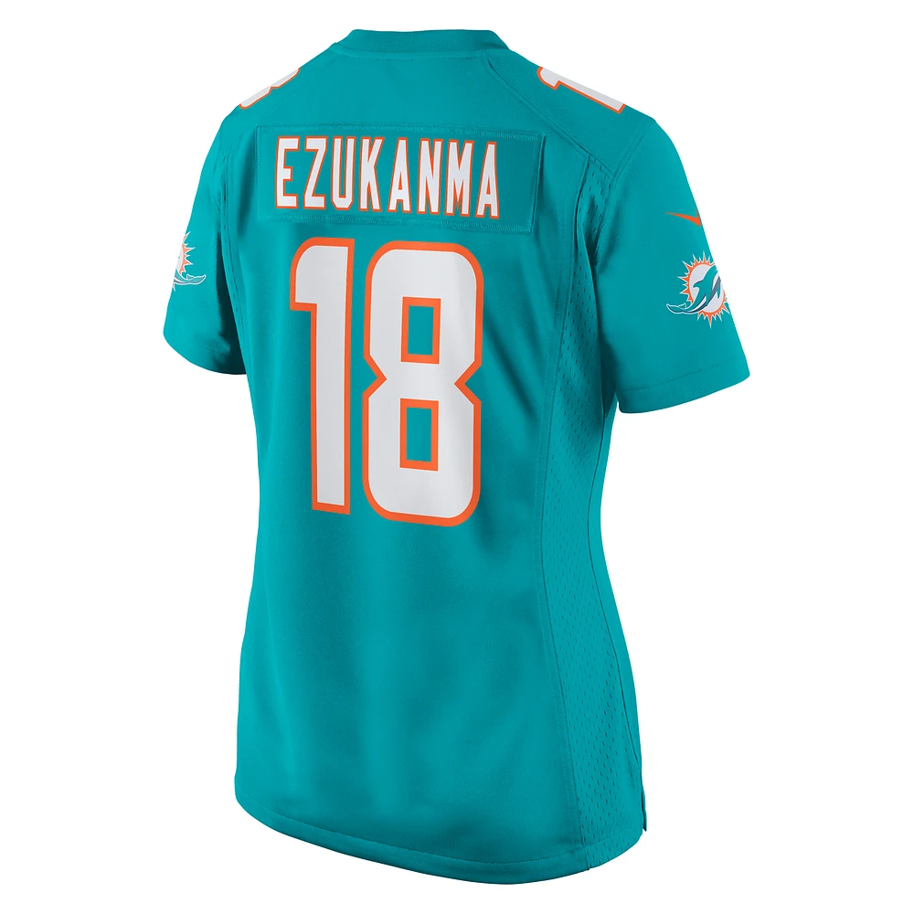 Maillot de joueur match Nike Erik Ezukanma Aqua Miami Dolphins pour femme