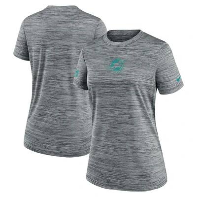 Women's Nike Gray Miami Dolphins Sideline Velocity Performance T-Shirt