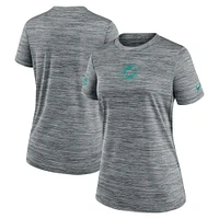 Women's Nike Gray Miami Dolphins Sideline Velocity Performance T-Shirt
