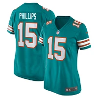 Maillot de match alternatif Nike Jaelan Phillips Aqua Miami Dolphins pour femme