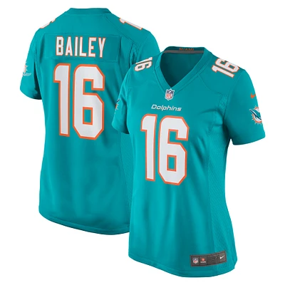 Maillot de joueur match Nike Jake Bailey Aqua Miami Dolphins pour femme