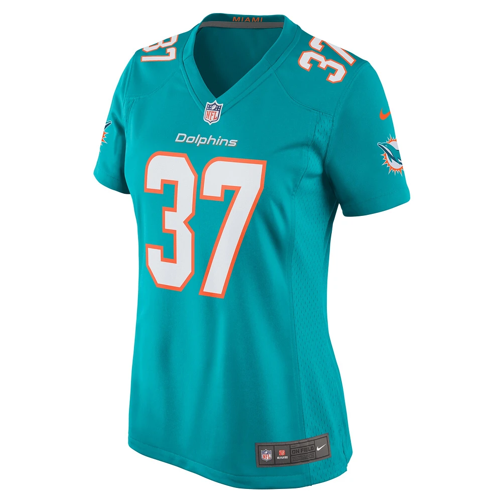 Maillot de match Nike Jake Funk Aqua Miami Dolphins pour femme