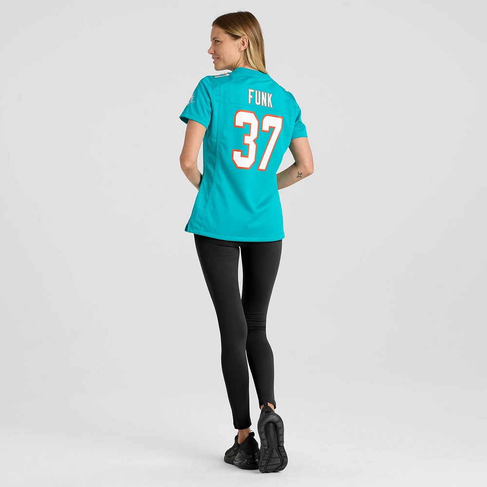 Maillot de match Nike Jake Funk Aqua Miami Dolphins pour femme