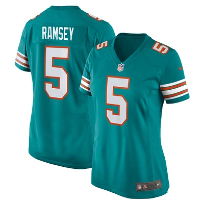 Maillot de jeu alternatif Nike Jalen Ramsey Aqua Miami Dolphins pour femme