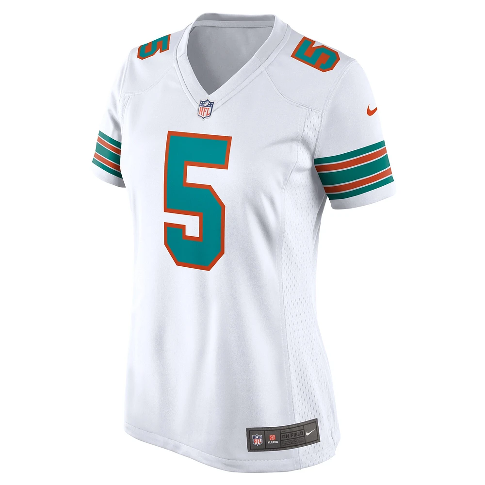 Maillot de match alternatif des Miami Dolphins pour femme Nike Jalen Ramsey blanc