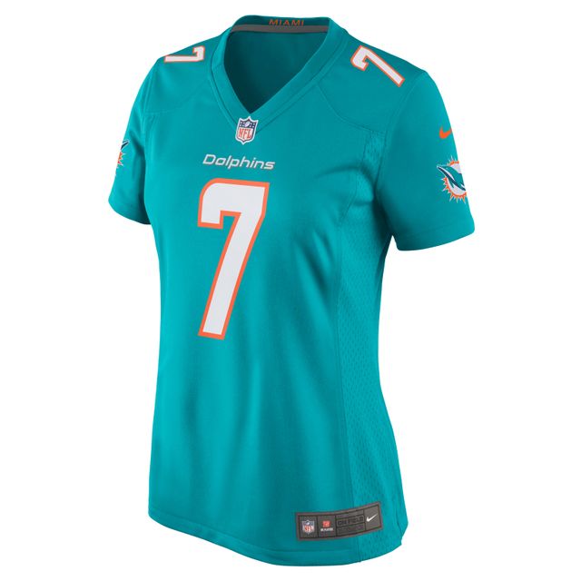 Maillot de match Nike Jason Sanders Aqua Miami Dolphins pour femme