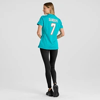 Maillot de match Nike Jason Sanders Aqua Miami Dolphins pour femme