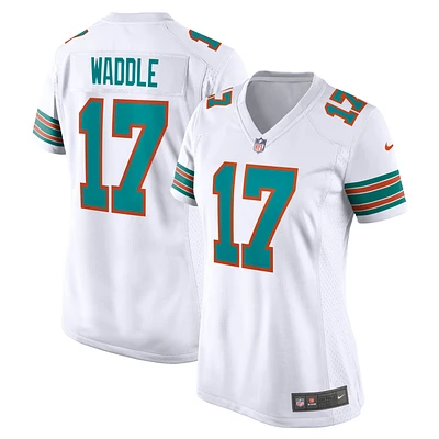 Maillot de match Nike Jaylen Waddle des Miami Dolphins pour femme, blanc