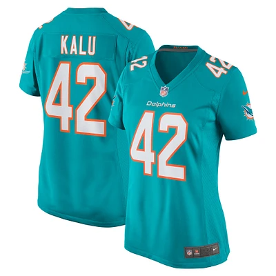 Maillot de match l'équipe Nike Joshua Kalu Aqua des Dolphins Miami pour femme