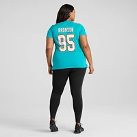 Maillot de joueur Nike Josiah Bronson Aqua Miami Dolphins pour femme