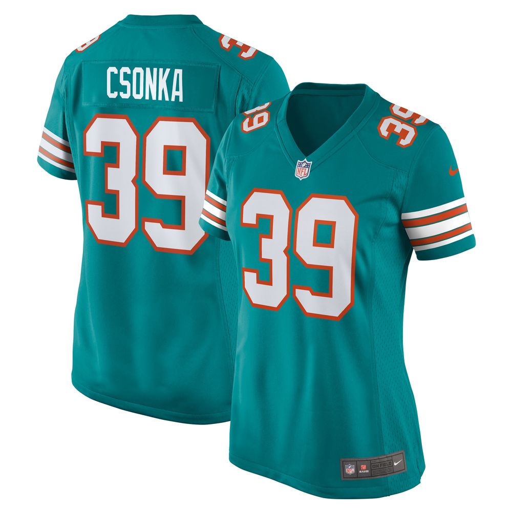 Women's Nike Larry Csonka Aqua Miami Dolphins Retired Player Jersey