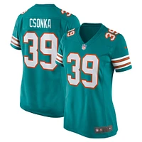 Maillot de joueur retraité Nike Larry Csonka Aqua Miami Dolphins pour femme