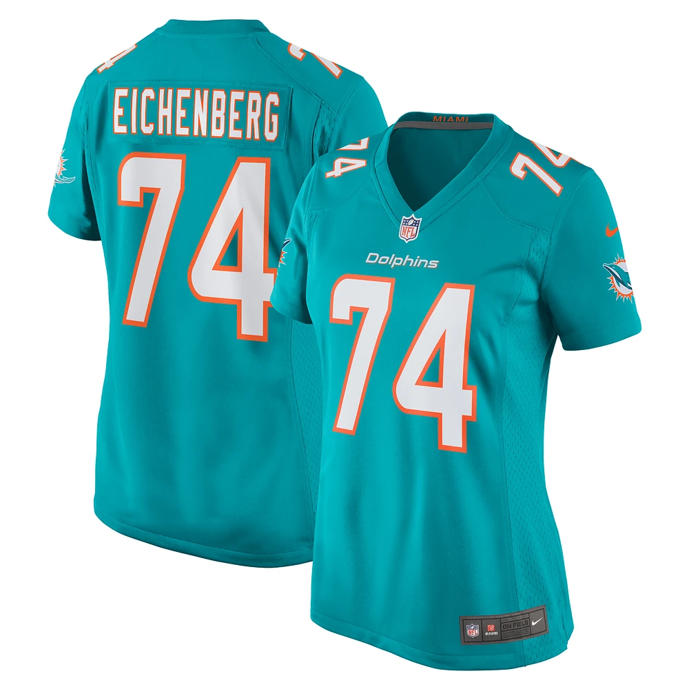 Maillot de match Nike Liam Eichenberg Aqua Miami Dolphins pour femme