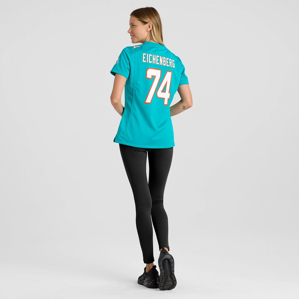 Maillot de match Nike Liam Eichenberg Aqua Miami Dolphins pour femme