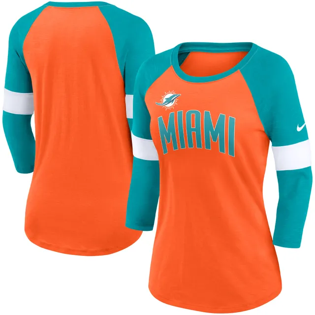 Women's Fanatics Branded Tyreek Hill Aqua Miami Dolphins Player Icon Name & Number V-Neck T-Shirt