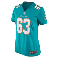 Maillot de match Nike Michael Deiter Aqua Miami Dolphins pour femme