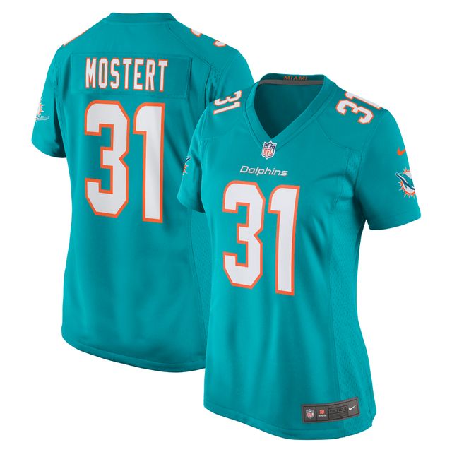 Maillot de match Nike Raheem Mostert Aqua Miami Dolphins pour femme