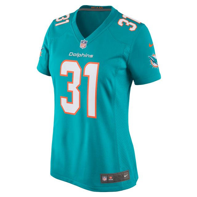 Maillot de match Nike Raheem Mostert Aqua Miami Dolphins pour femme
