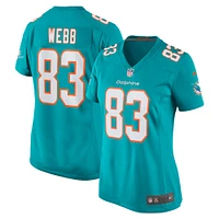 Maillot de match l'équipe Nike Raleigh Webb Aqua Miami Dolphins pour femme