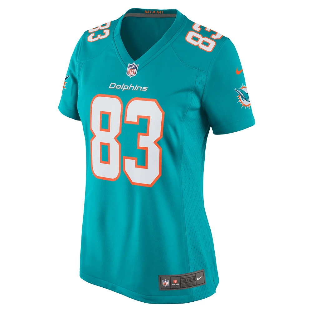 Maillot de match l'équipe Nike Raleigh Webb Aqua Miami Dolphins pour femme