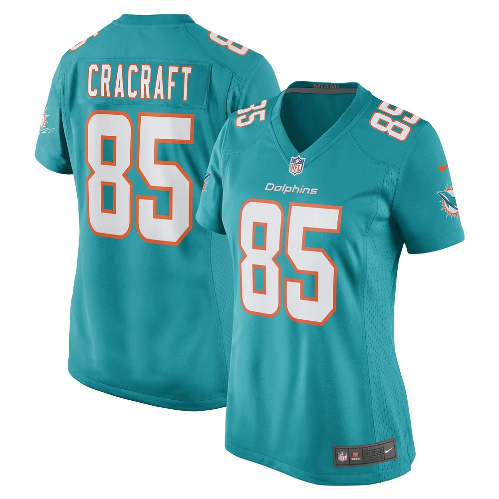 Maillot de joueur jeu Nike River Cracraft Aqua Miami Dolphins pour femme