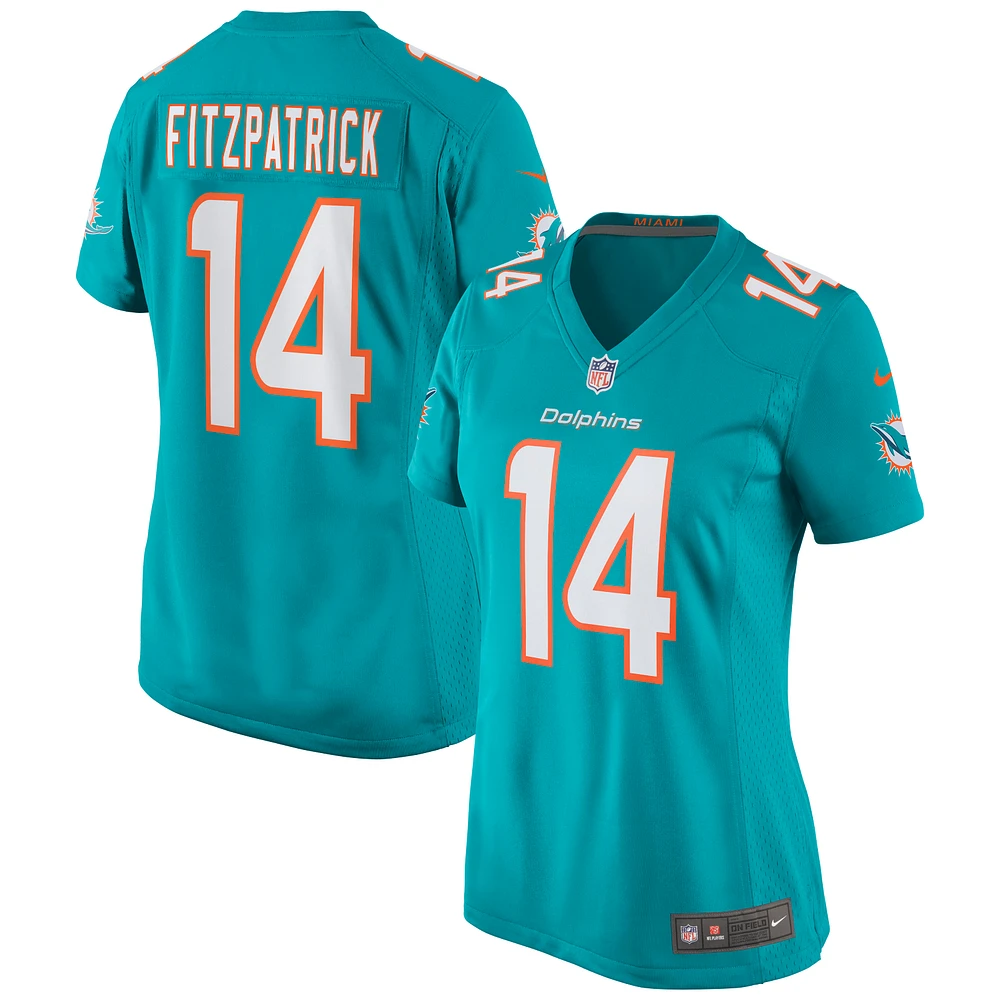 Maillot de match Nike Ryan Fitzpatrick Aqua Miami Dolphins pour femme