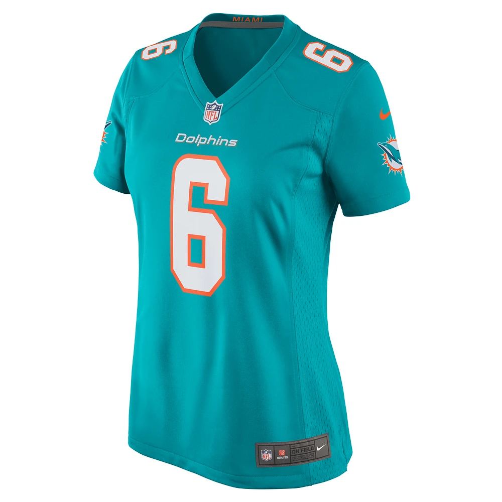 Maillot de match l'équipe Nike Skylar Thompson Aqua pour femmes des Dolphins Miami