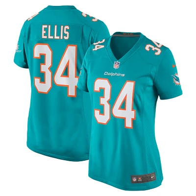 Maillot de joueur Nike Tino Ellis Aqua Miami Dolphins pour femme