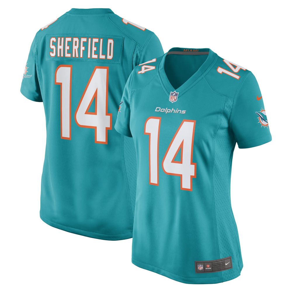 Women's Nike Trent Sherfield Aqua Miami Dolphins Game Player Jersey