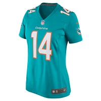 Maillot de joueur match Nike Trent Sherfield Aqua Miami Dolphins pour femme