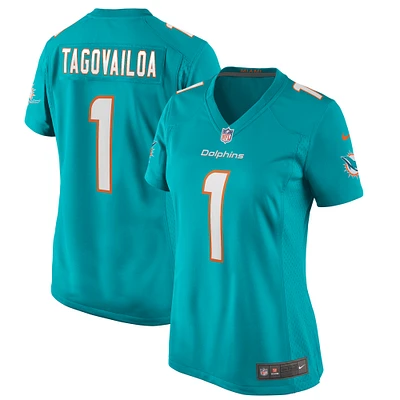 Maillot de match Nike Tua Tagovailoa Aqua Miami Dolphins pour femme