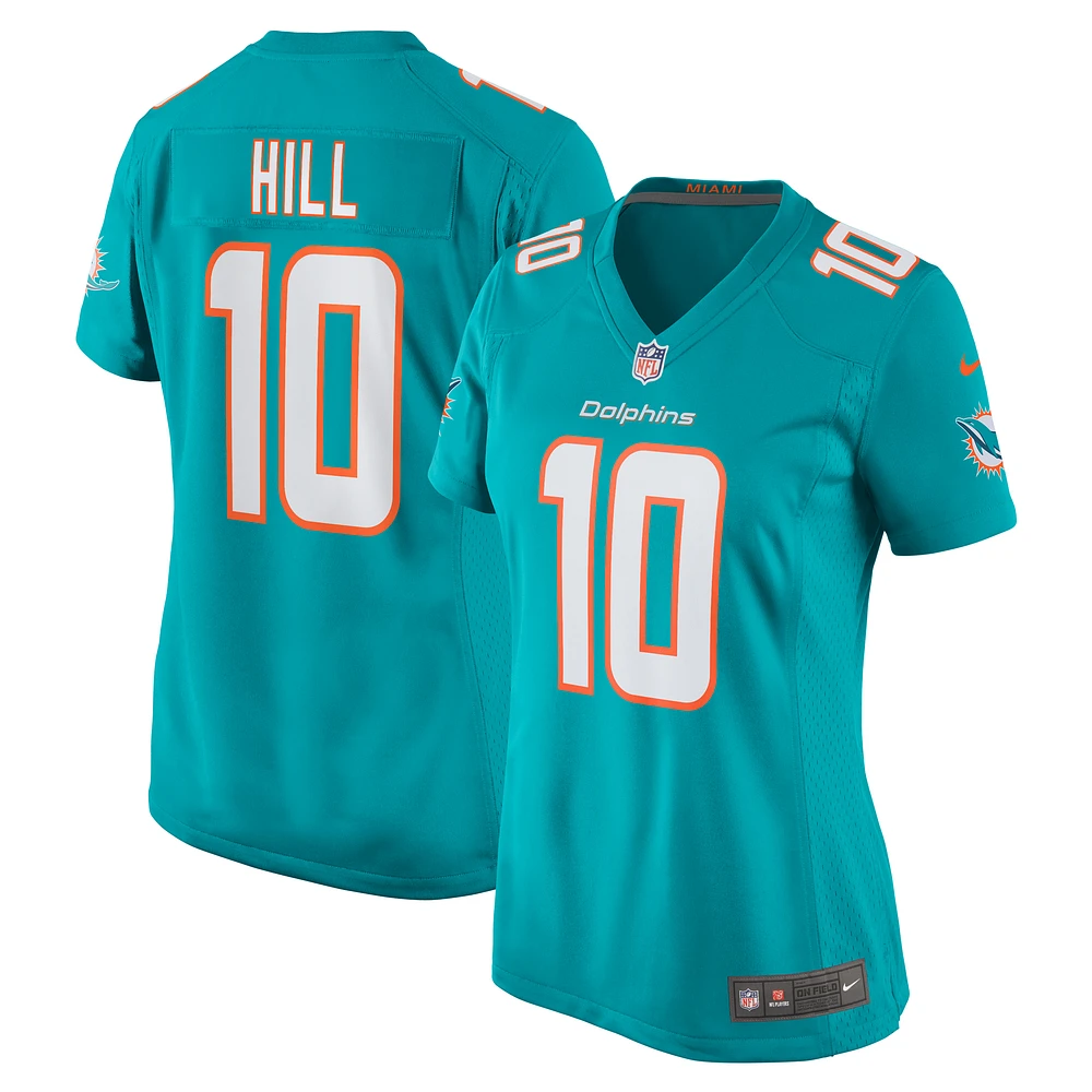 Maillot de joueur Nike Tyreek Hill Aqua Miami Dolphins pour femme