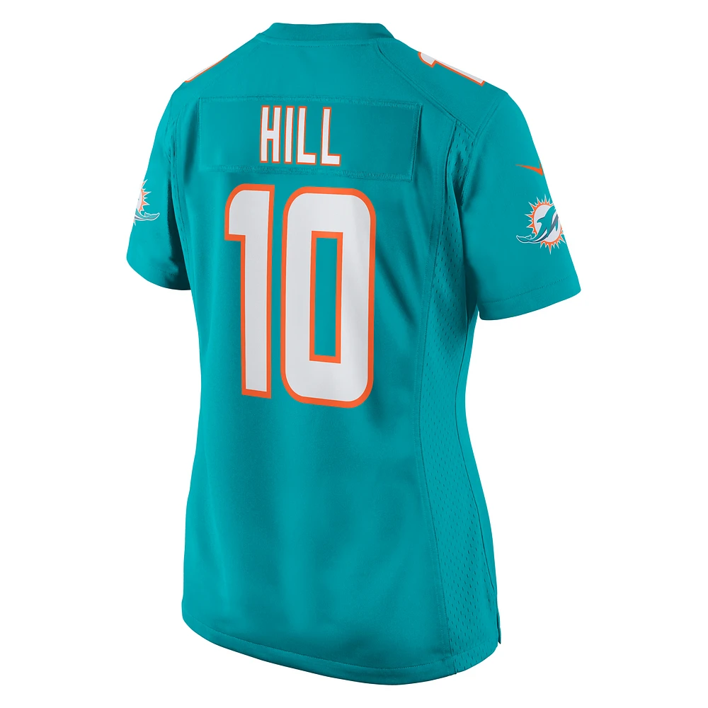 Maillot de joueur Nike Tyreek Hill Aqua Miami Dolphins pour femme