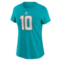 T-shirt avec nom et numéro de joueur Nike Tyreek Hill Aqua Miami Dolphins pour femme