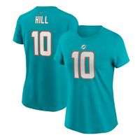 Women's Nike Tyreek Hill Aqua Miami Dolphins Player Name & Number T-Shirt