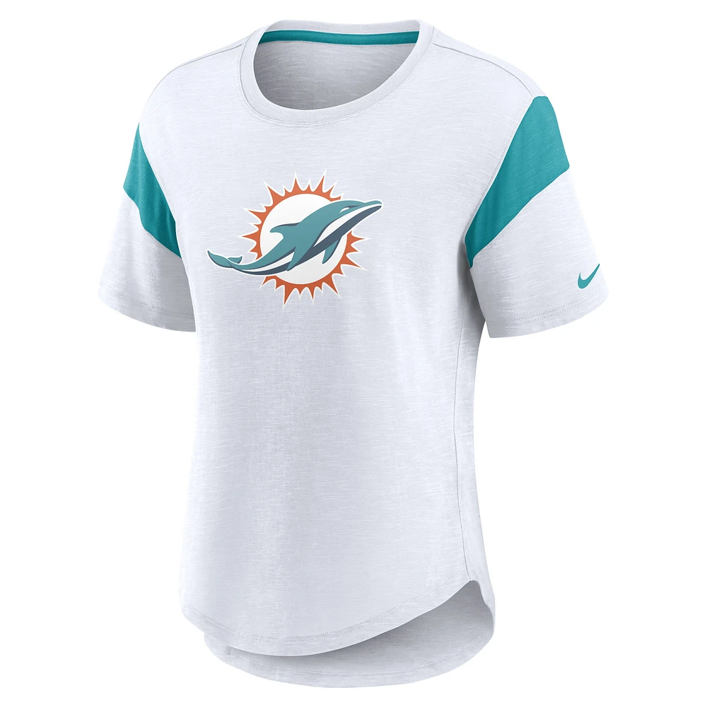 T-shirt tendance Miami Dolphins Nike pour femme, blanc