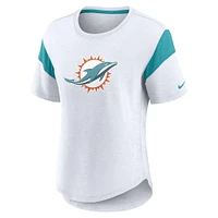 T-shirt tendance Miami Dolphins Nike pour femme, blanc