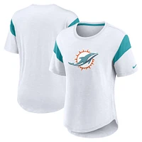 T-shirt tendance Miami Dolphins Nike pour femme, blanc