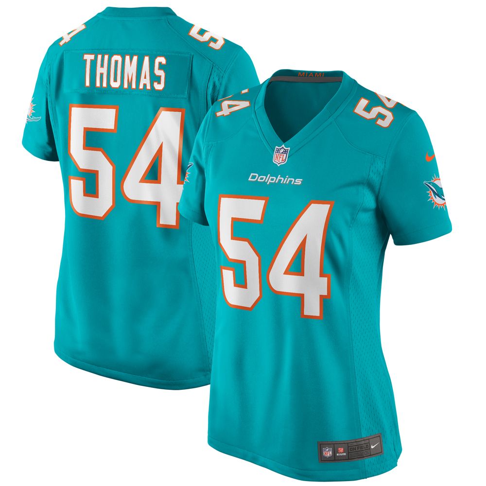 Women's Nike Zach Thomas Aqua Miami Dolphins Game Retired Player Jersey