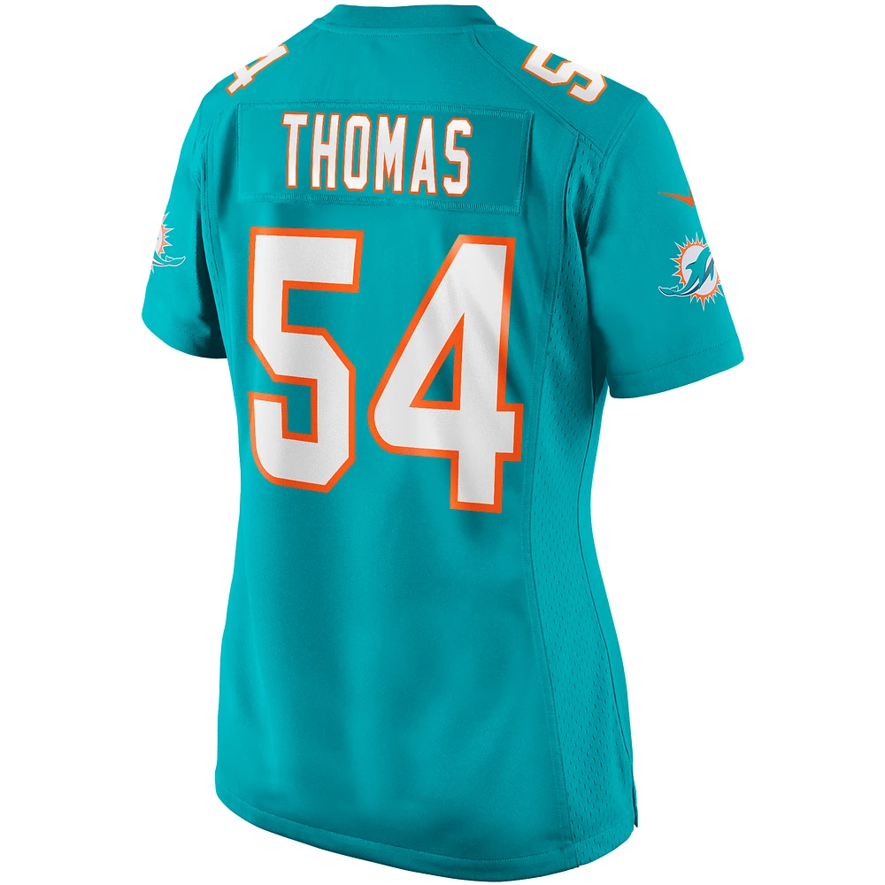 Maillot de joueur retraité Nike Zach Thomas Aqua Miami Dolphins Game pour femme