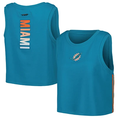 Débardeur court Pro Standard Aqua Miami Dolphins Ombre Wordmark Classic pour femme